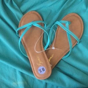 New turquoise summer sandals
